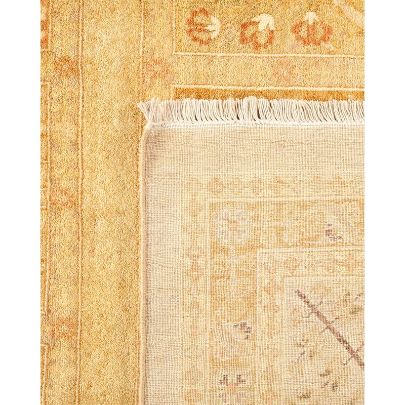 Overton Hand Knotted Wool Vintage Inspired Traditional Mogul Ivory Area Rug - 9' 2" x 13' 5"