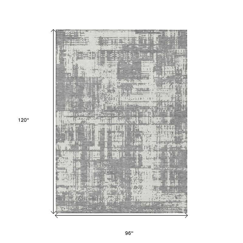 HomeRoots Abstract Transitional Rectangle Outdoor Rug