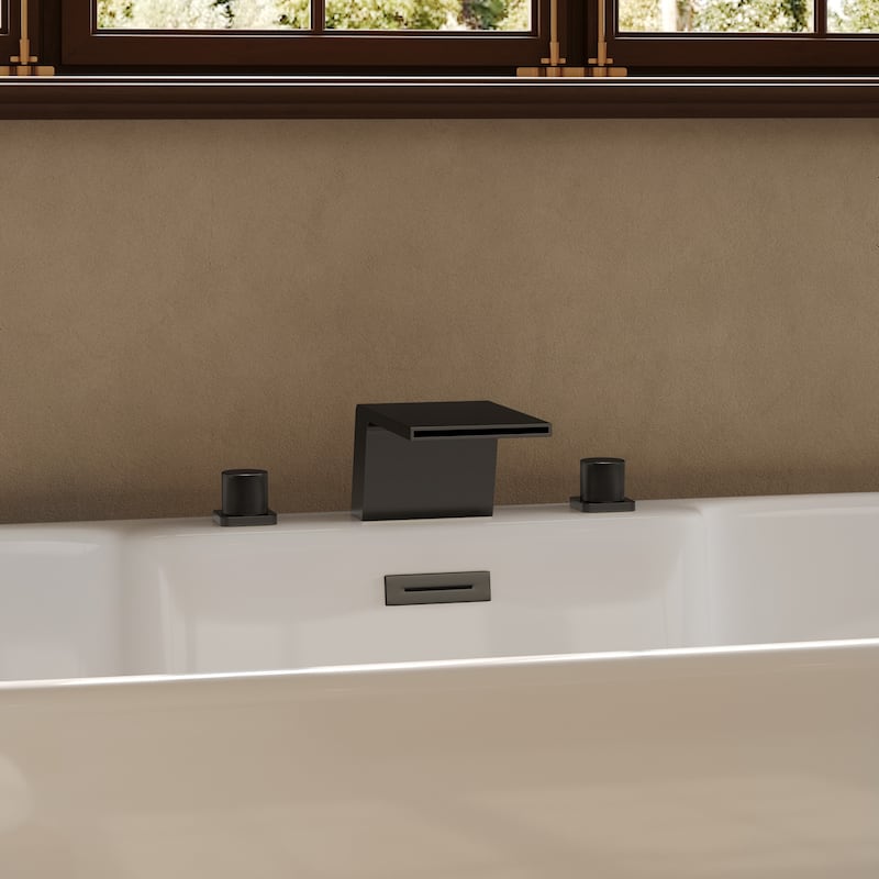 GRANDJOY Waterfall Bathtub Faucet with Two Handle and Elegant Design