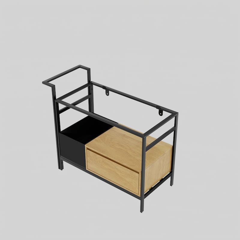 GDFStudio - Forte Industrial Modular Bathroom Vanity with Metal Frame and Flexible Storage Design - 36" Bathroom Vanity