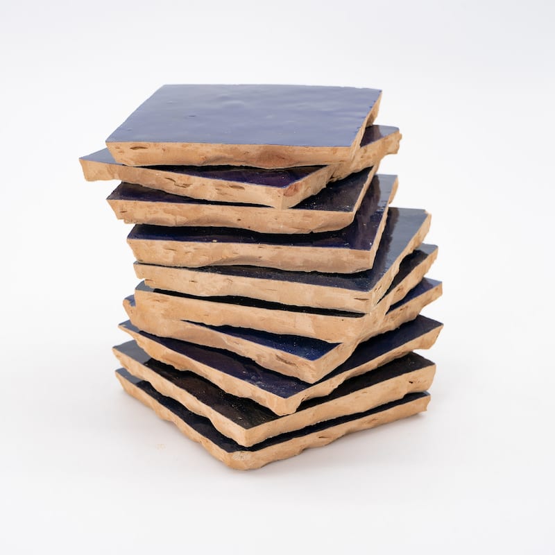 Handmade 4x4-in Moroccan Zellige in Dark Blue