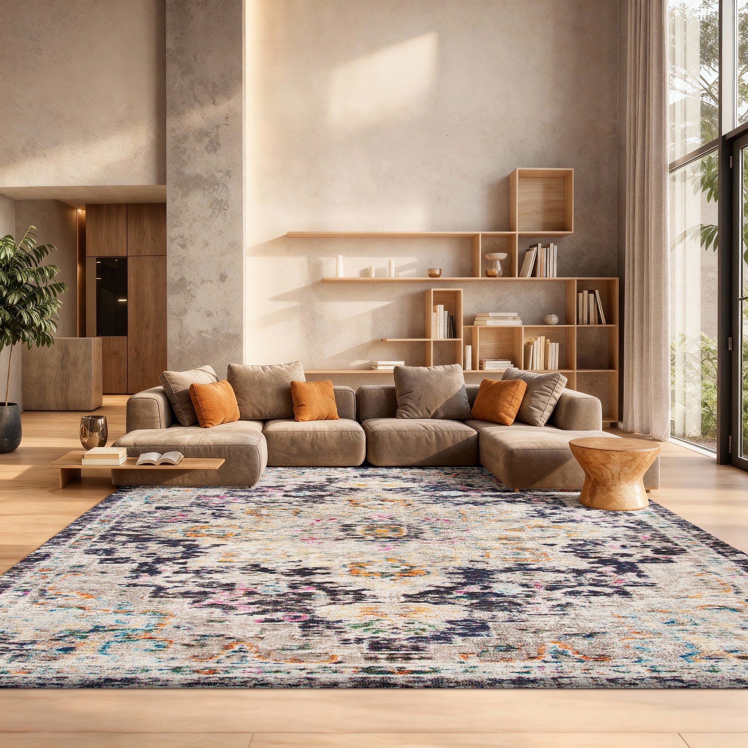 SAFAVIEH Madison Katelijne Boho Medallion Distressed Area Rug