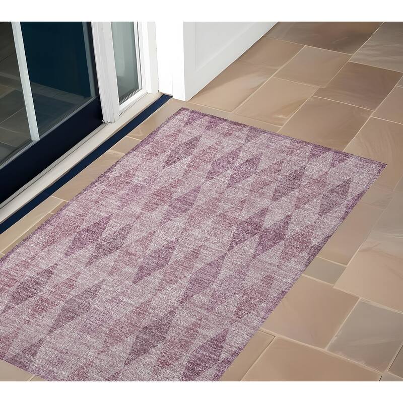 Para Stylish Geometric Weather Resistant Versatile Elegance Outdoor Rug - 3' x 5' - Blue