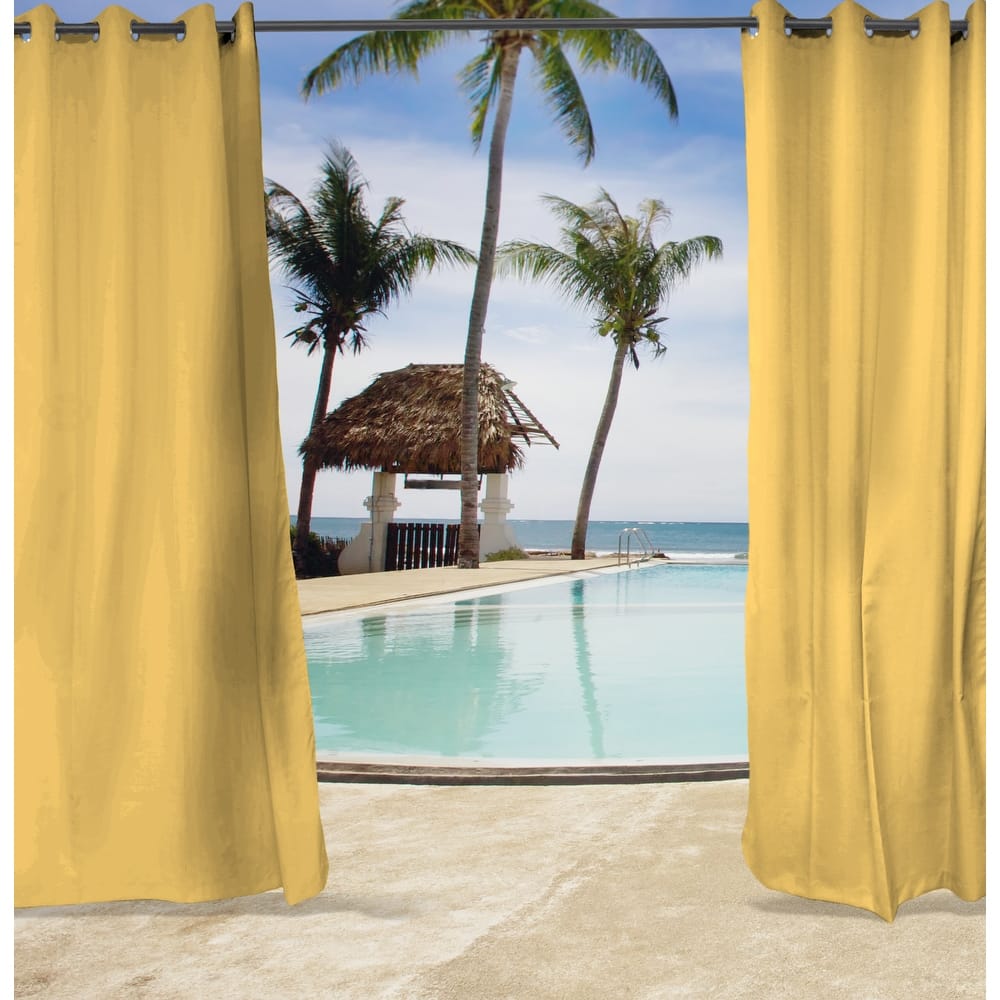 54" x 84" Solid Grommet Semi-Sheer Outdoor Curtain Panel - 54X84
