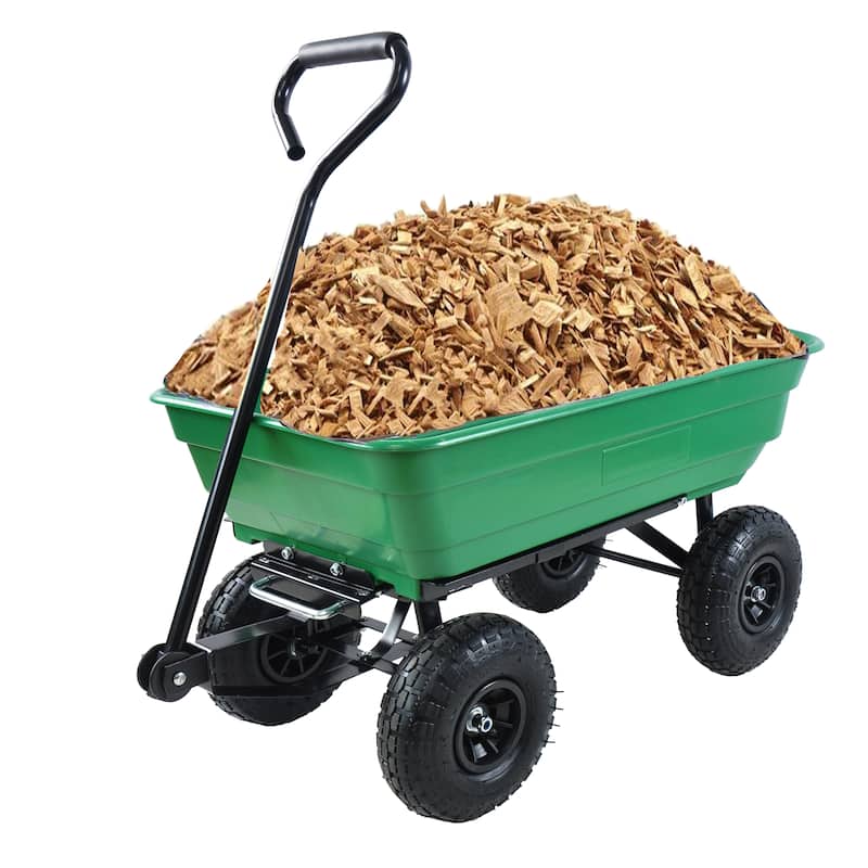 Folding car Poly Garden dump truck with steel frame 75 liter truck body