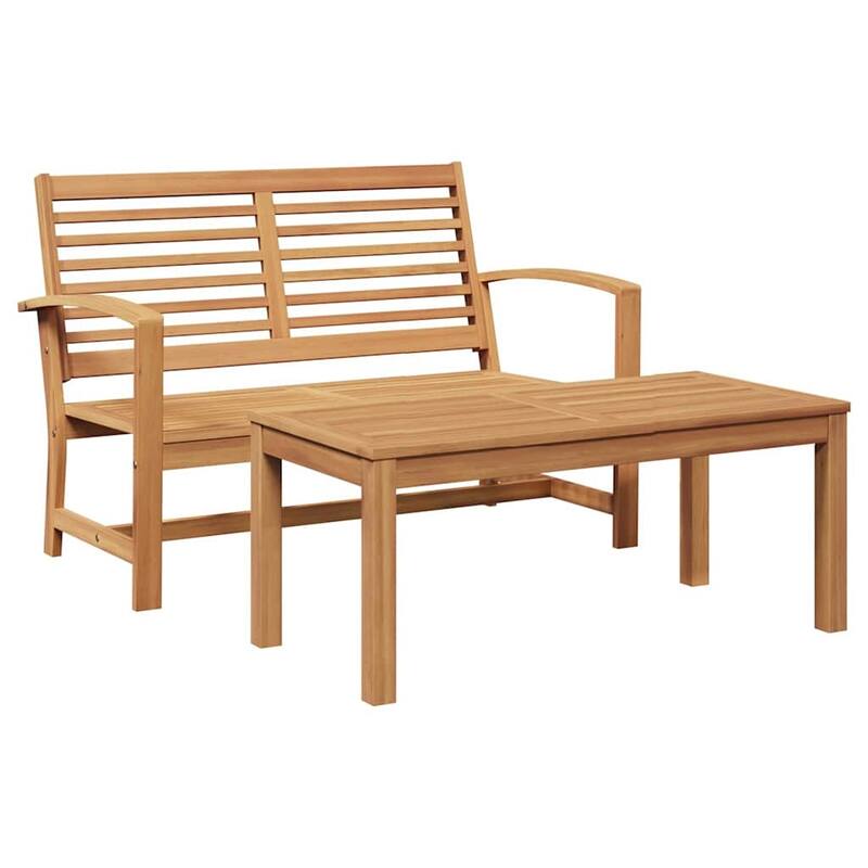 vidaXL Garden Sofa Set 2 pcs Natural Solid teak wood - 37.4 x 17.7 x 15.7