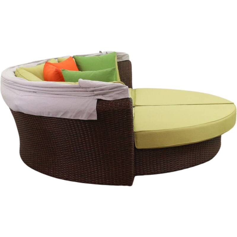 Courtyard Casual Green Eclipse Outdoor Expandable Daybed W/ Canopy