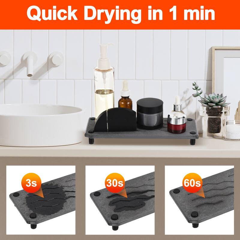 2pcs Instant Dry Sink Organizer 2 Tier Fast Drying Stone Sink Tray - 9.8" x 3.9" x 1"