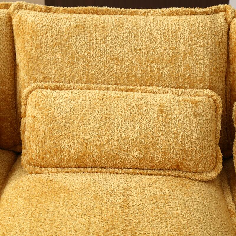 Musterd Yellow Large Modular U-Shape Sectional Sofa with Throw Pillows