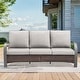 preview thumbnail 170 of 174, Pocassy Outdoor Patio Furniture Set 1PC Sofa - Brown Rattan - Beige Cushion