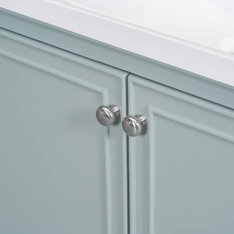 29.5" White Bathroom Vanity Cabinet Base with Adjustable Shelf, 1 Drawer & 2 Doors, Freestanding, Solid Wood