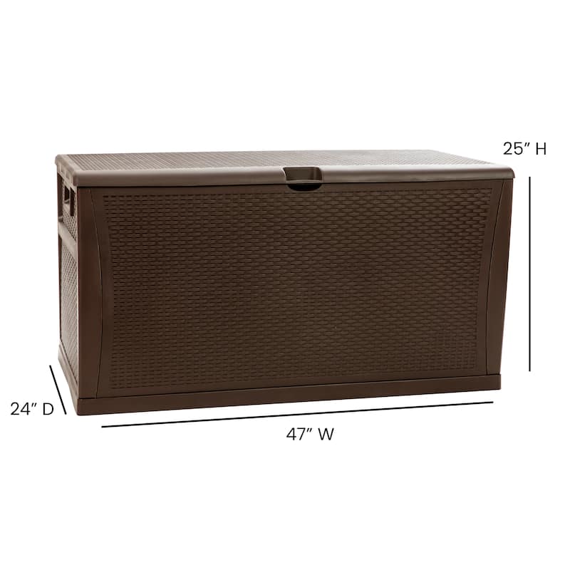 120 Gallon Plastic Deck Box for Outdoor Patio Storage & Deck Organization