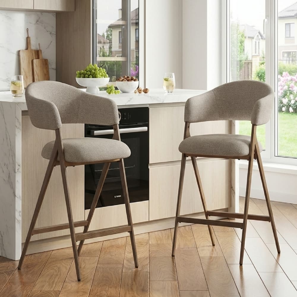 RENEWLINE Bar Stools Height Counter Stools with Backrest&Footrest