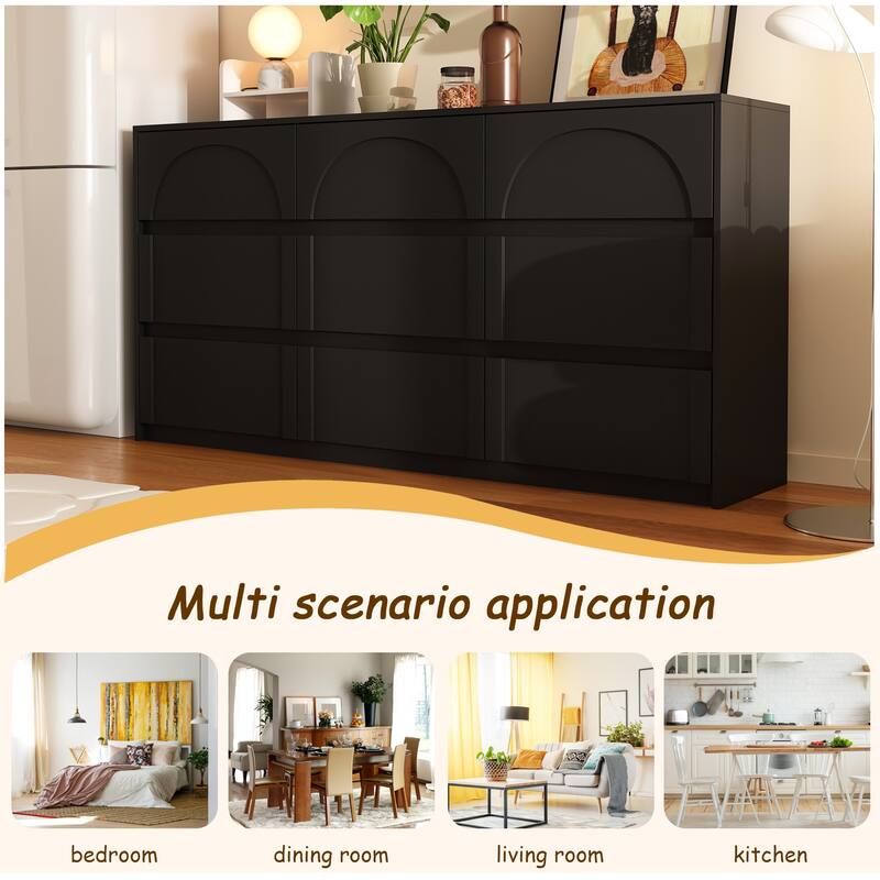 White 9-Drawer Dresser with Modern Design and Safety Features