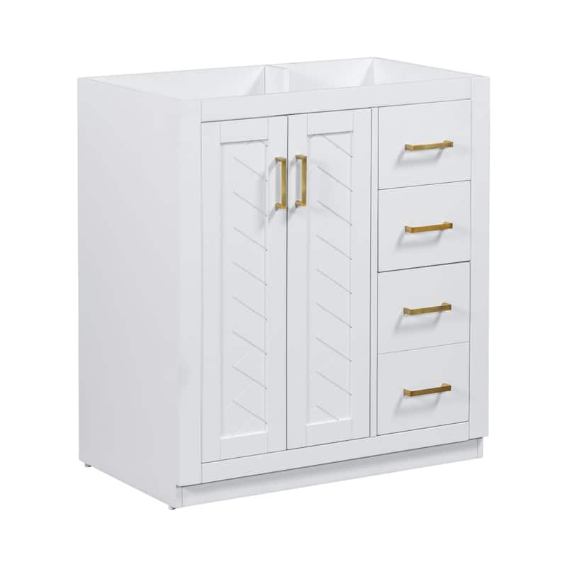 30'' Bathroom Vanity without Sink,Frame Bathroom Storage Cabinet Only - White