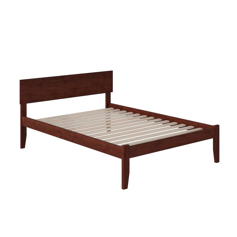 AFI Orlando Full Platform Bed with Charging Station in Walnut