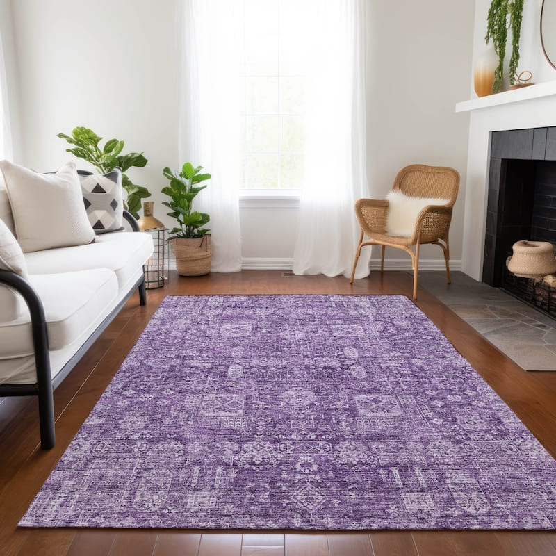 Machine Washable Indoor/ Outdoor Chantille Traditional Vintage Rug