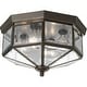 preview thumbnail 1 of 5, Progress Lighting Four-Light Beveled Glass 11-1 8" Close-to-Ceiling - 6.750" x 11.000" x 11.000" 6.750" x 11.000" x 11.000"
