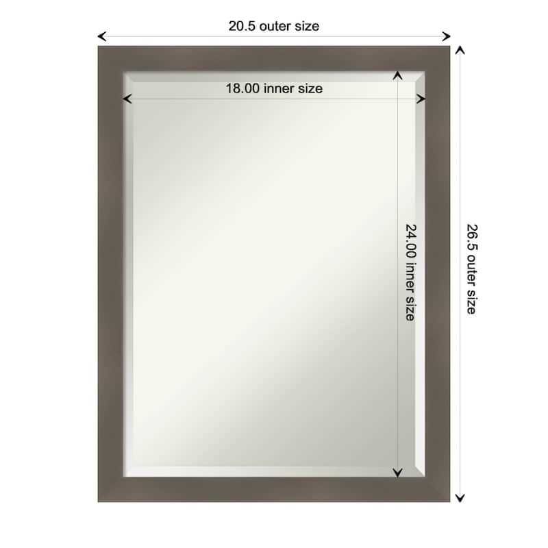 Edwin Beveled Wood Framed Wall Mirror - Edwin Clay Grey - Glass Size 18x24