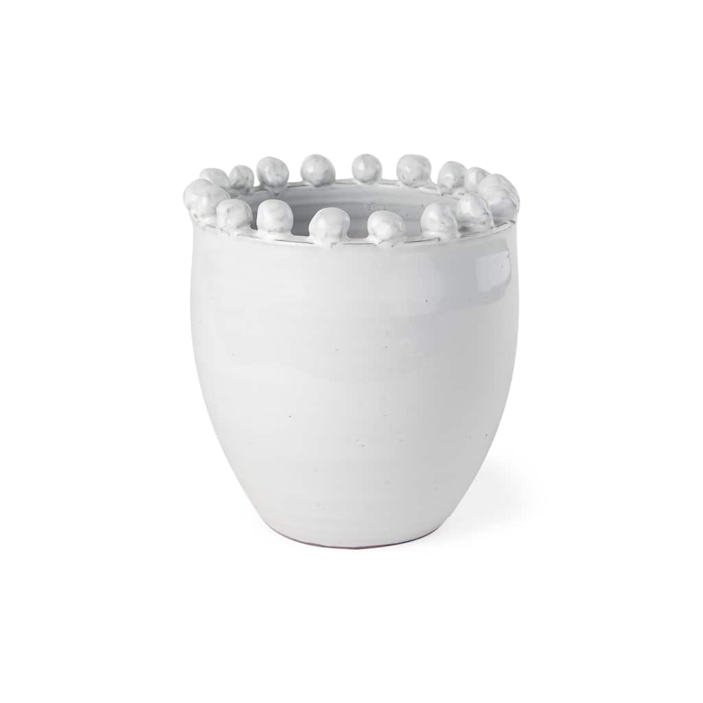 Basin Small White Glazed Ceramic Vase