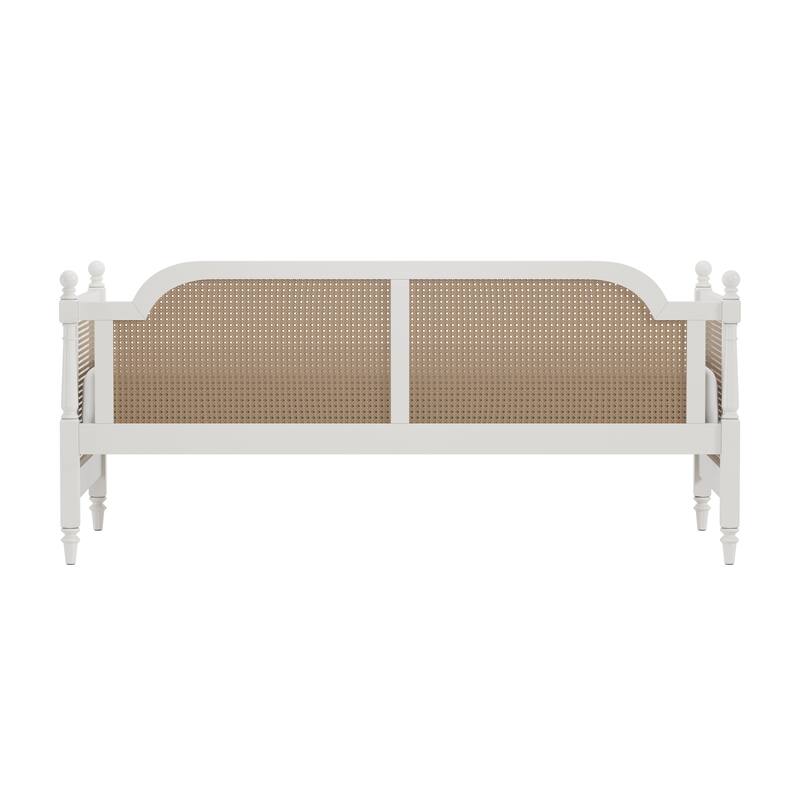 Hillsdale Furniture Melanie Wood and Cane Twin Daybed, White