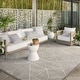 preview thumbnail 1 of 12, Alexander Home Renee Geometric Modern Indoor / Outdoor Rug 2'-2" x 3'-9" - Natural / Ivory