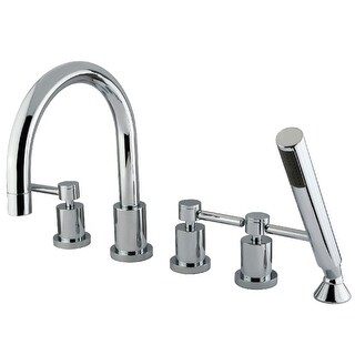 Concord 5-Hole Deck Mount Roman Tub Faucet with Hand Shower in Polished Chrome