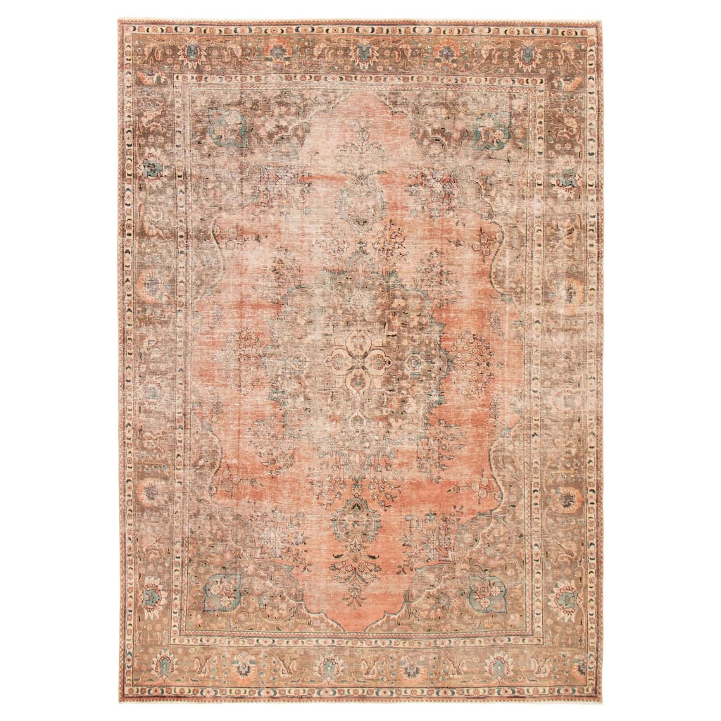 ECARPETGALLERY Hand-knotted Antalya Vintage Copper Wool Rug - 8'1 x 11'8