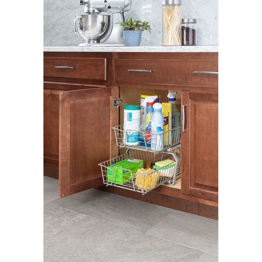 Shop Closetmaid Two Tier Nickel Pull Out Cabinet Organizer
