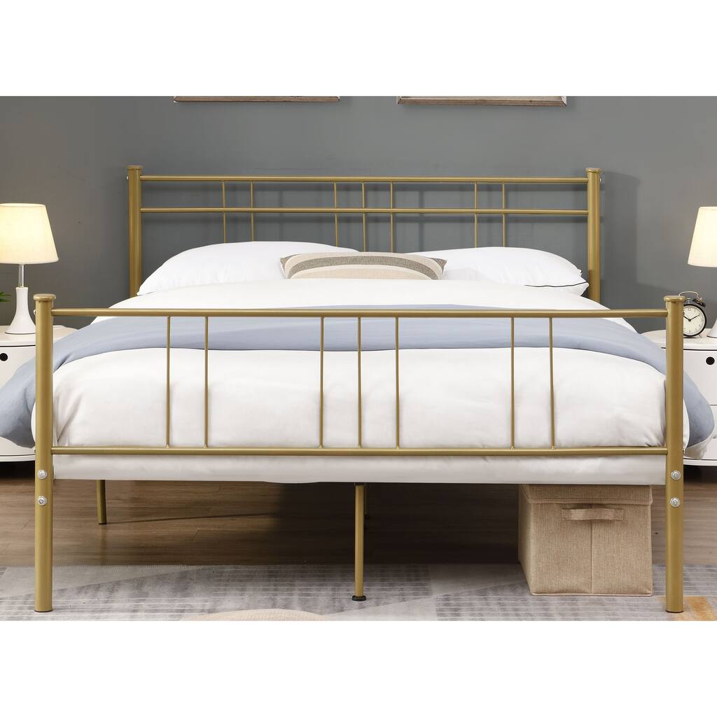 Metal Bed Frame,Double Bed Frame With Headboard,With Non-Slip Mat
