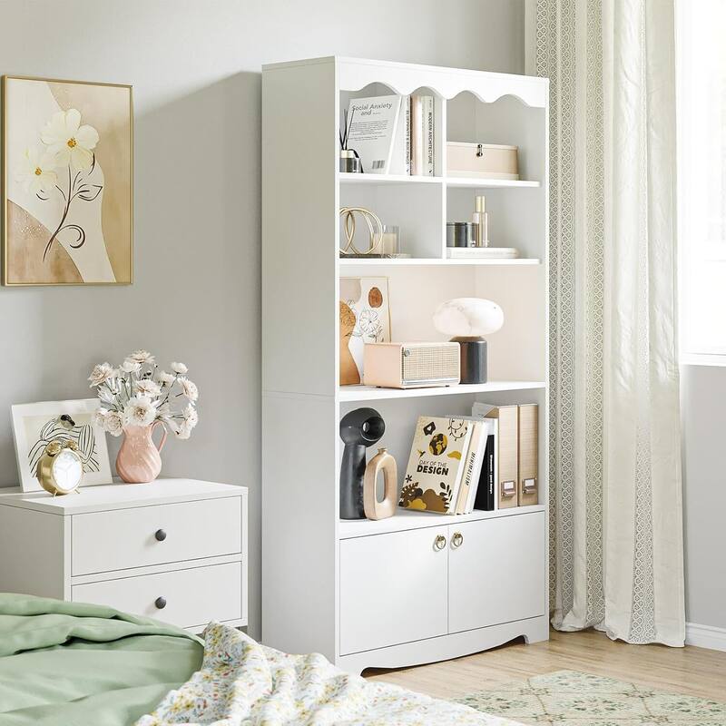 63 In Modern 5-Tier Open Bookcase Storage Organizer Shelf for Bedroom Living Room Office