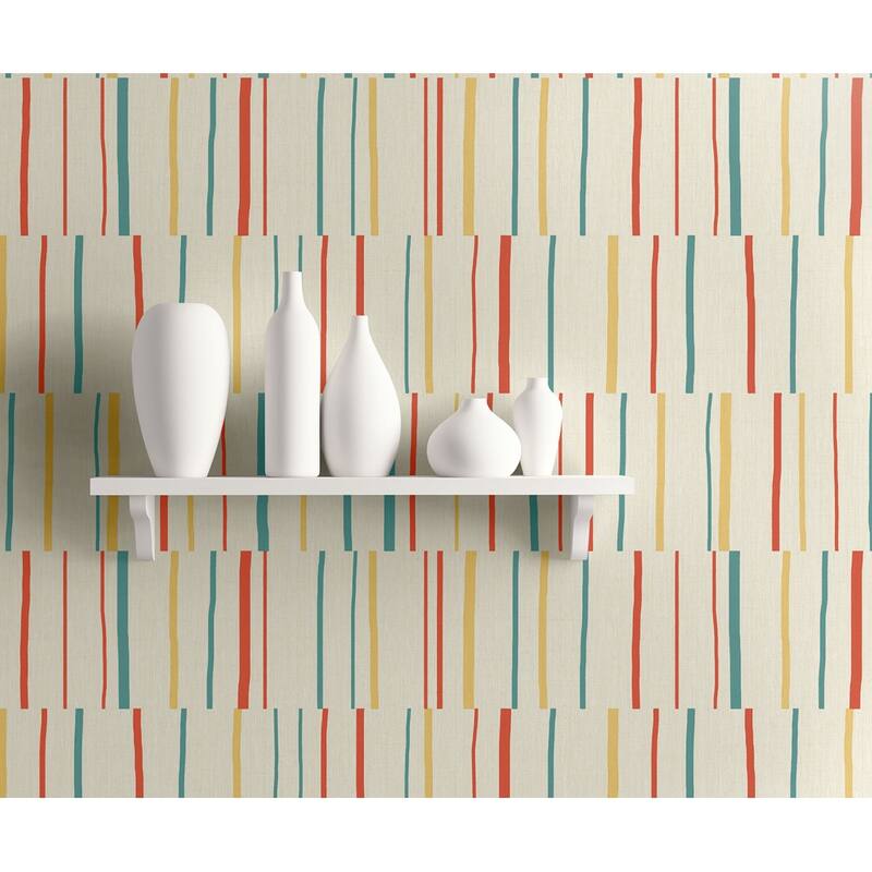 Seabrook Designs Block Lines Unpasted Wallpaper