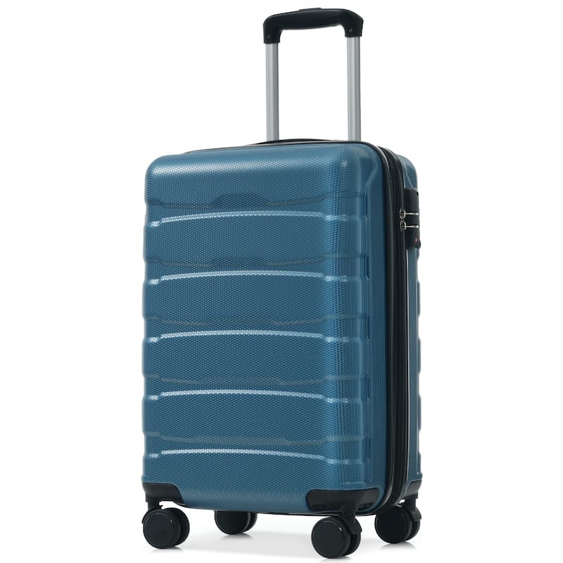 20" ABS Hardshell Carry on Luggage, Durable Expandable Travel Suitcase with Spinner Wheels and TSA Lock, for Both Men and Women - Blue