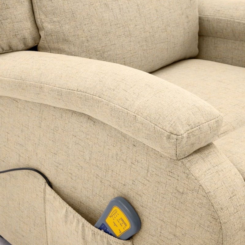 vidaXL Massage Chair Cream Fabric - 71 x 92 x 96 cm