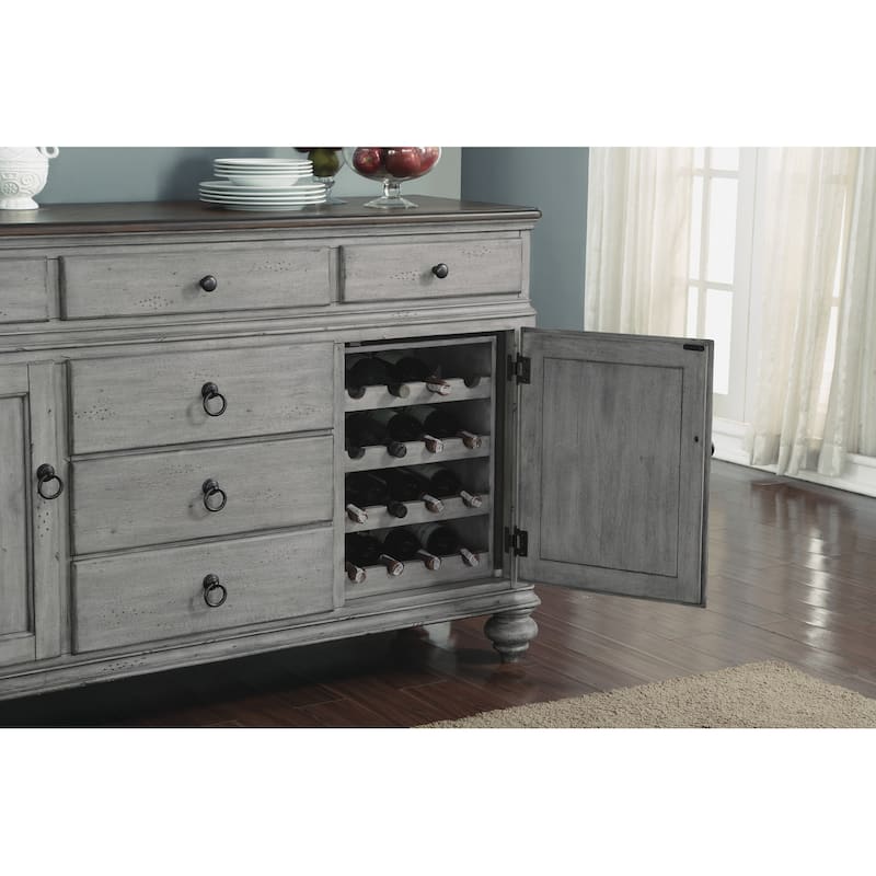Plymouth Gray Wood Buffet - 64" x 39" x 20"
