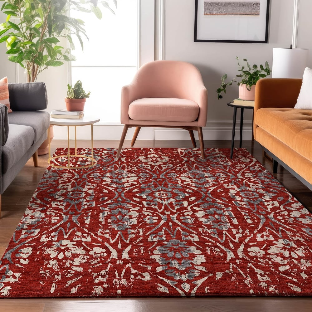 Premium Washable Super Soft Floral Damask Mayfield Rug