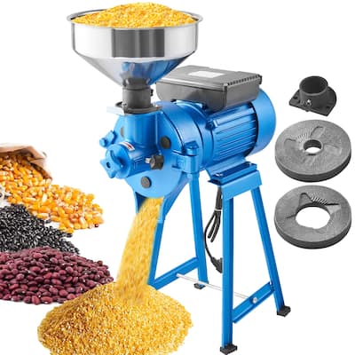 VEVOR Electric Grain Spice Mill Grinder 1500W 110V Commercial Corn Mill with Funnel Thickness Adjustable