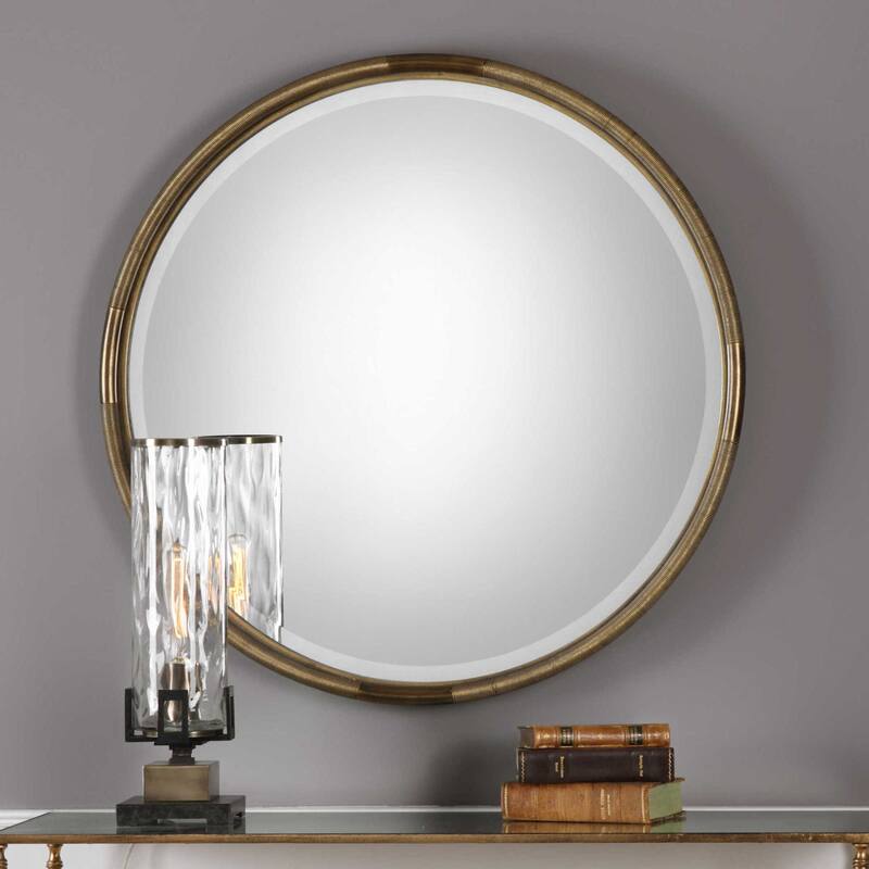 Uttermost Finnick 36" Round Iron Coil Framed Contemporary Industrial