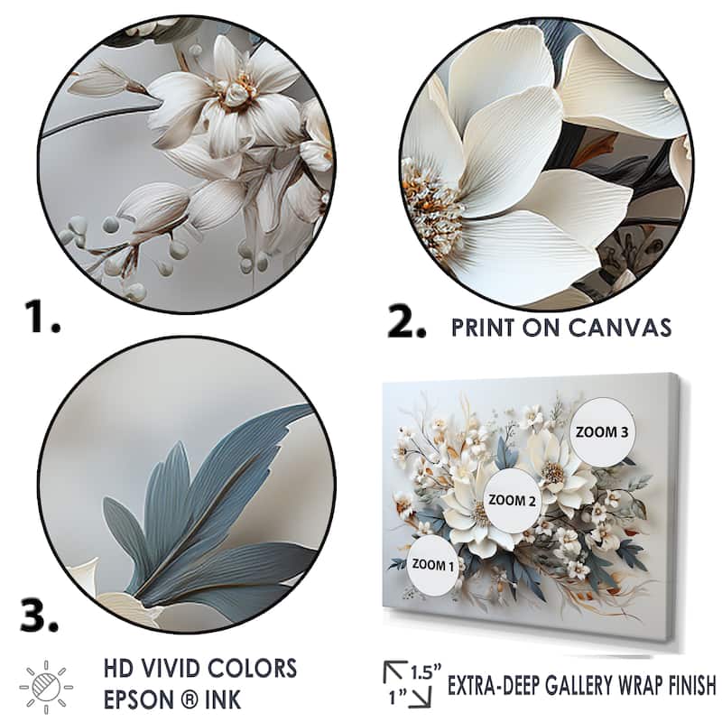 Designart "Seasonal Flowers Charm In Winter I" Seasonal Flowers Wall Art