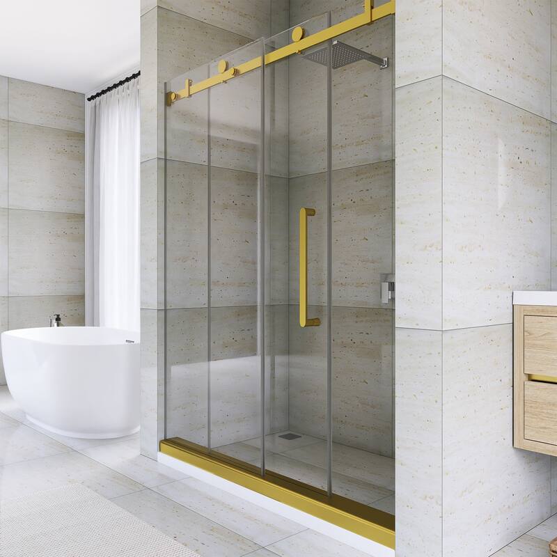 60" x 76" Sliding Frameless Shower Door - 60'' x 0.38'' x 76''