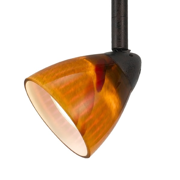 Glass Shade Track Light Head with Metal Frame, Yellow and Dark Bronze On Sale Bed Bath