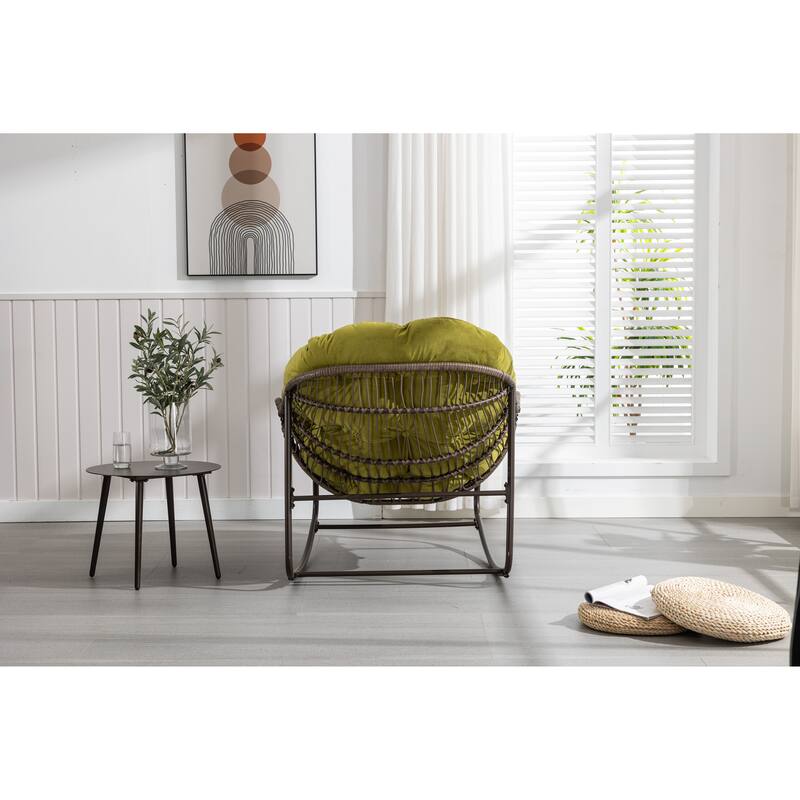 Olive Modern 37.2" Upholstered Rocking Chair with Steel Frame for Living Room