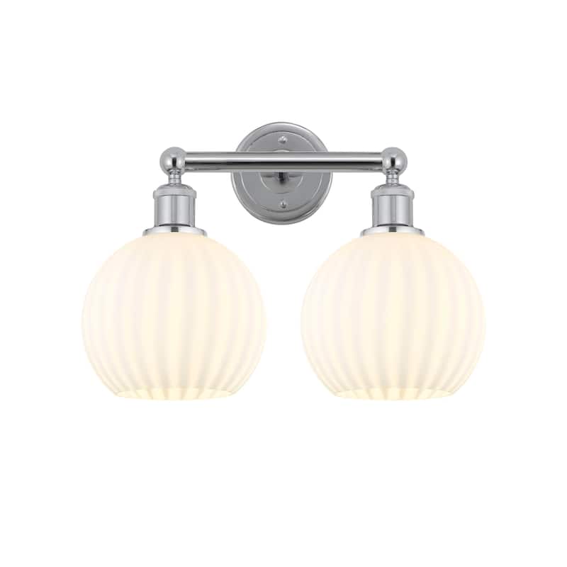 Innovations Lighting 616-2W 12 17 White Venetian Vanity White Venetian - Polished Chrome