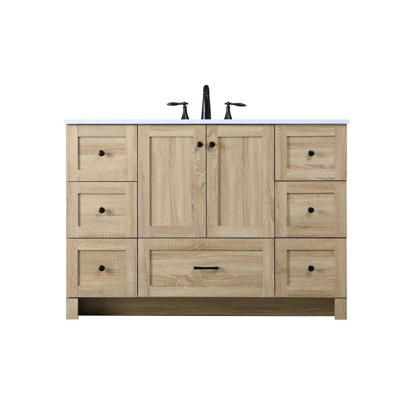 Elegant Lighting VF2848 Soma 48" Free Standing Single Basin Vanity Set - Mango Wood - Wood Finish