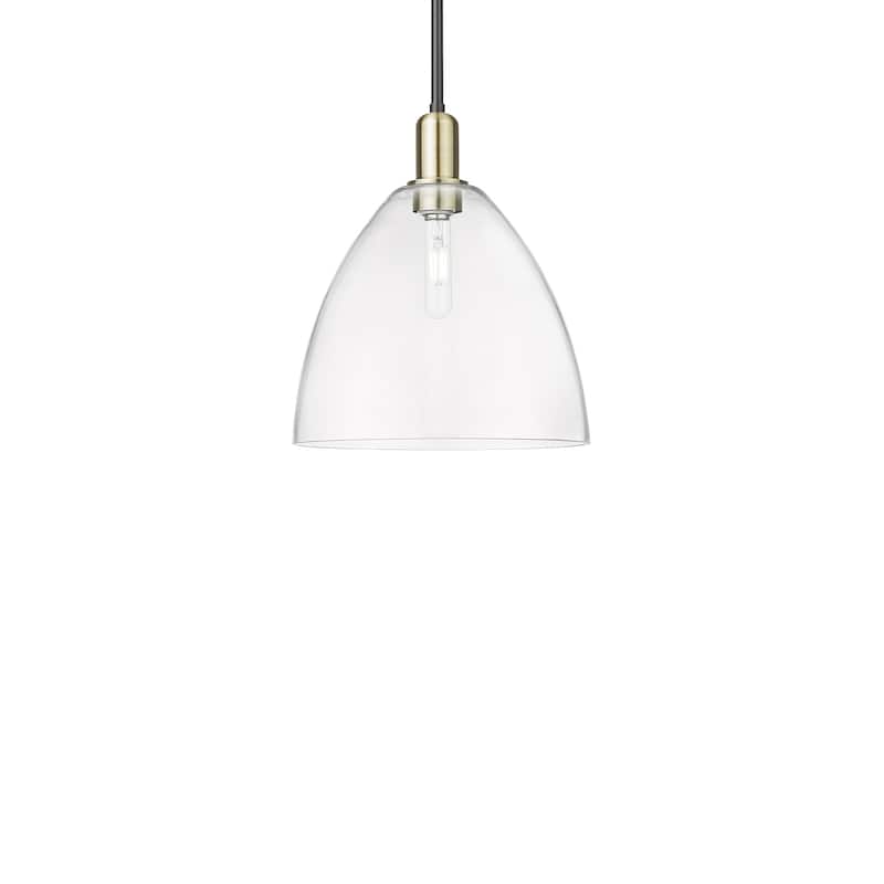 Innovations Lighting 716-1S-14-12 Bristol Pendant Bristol 12" Wide - Black Antique Brass / Clear