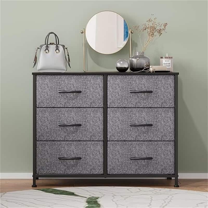 Fabric Closet Dresser & Chests of Storage Bedroom - Grey