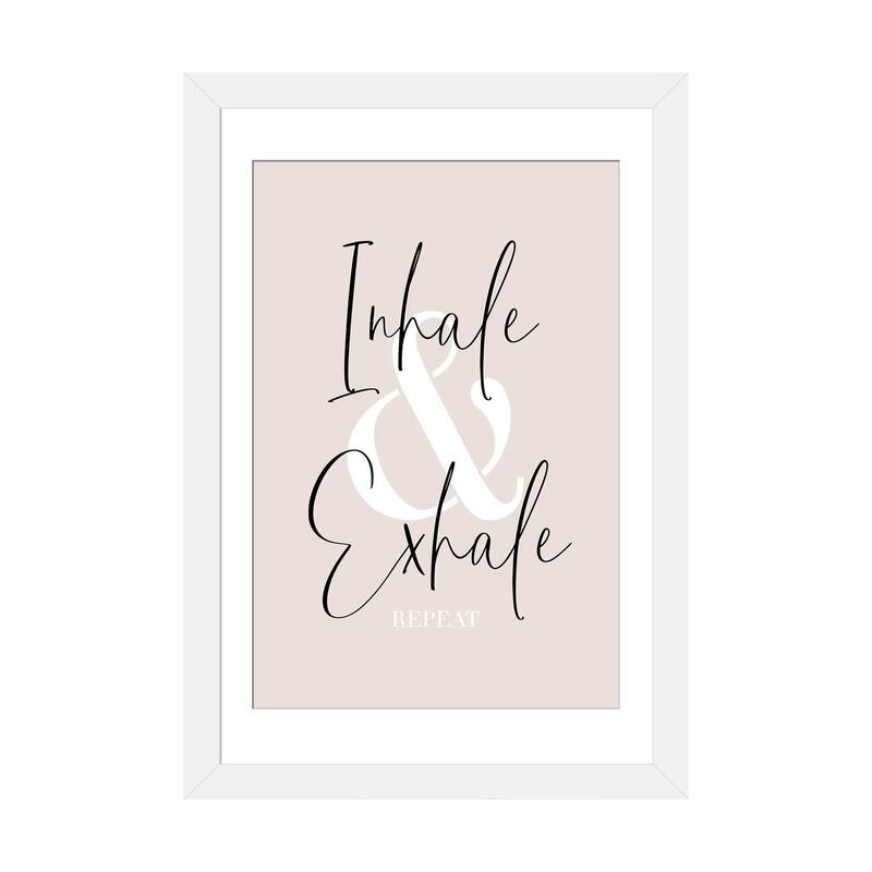 iCanvas "Inhale And Exhale - Repeat" by Melanie Viola - White - 24x16x1