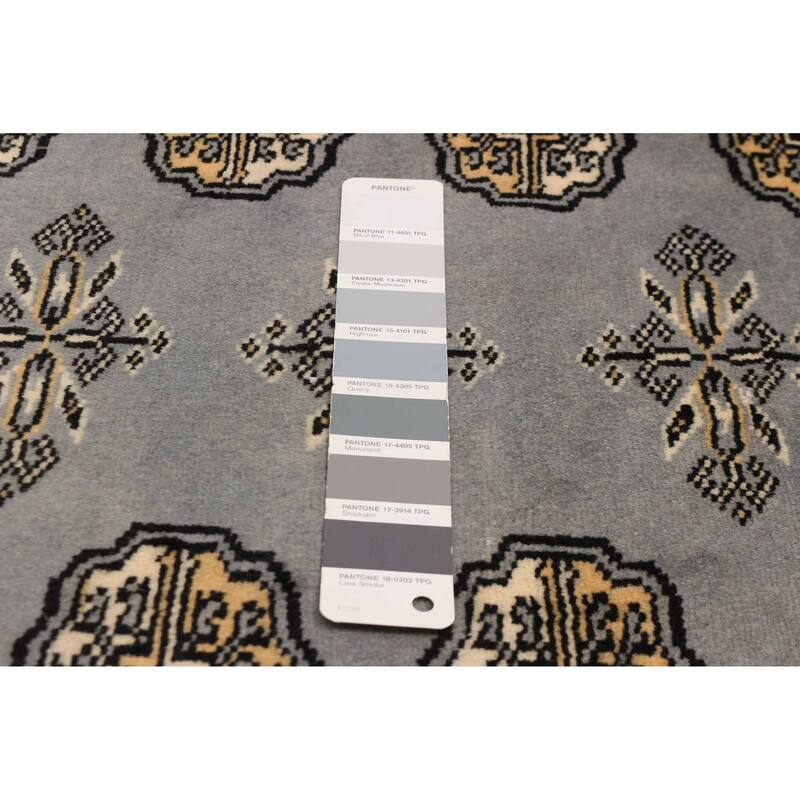 Finest Peshawar Bokhara Grey Rug 5'5" x 7'10" - 5'5 x 7'10