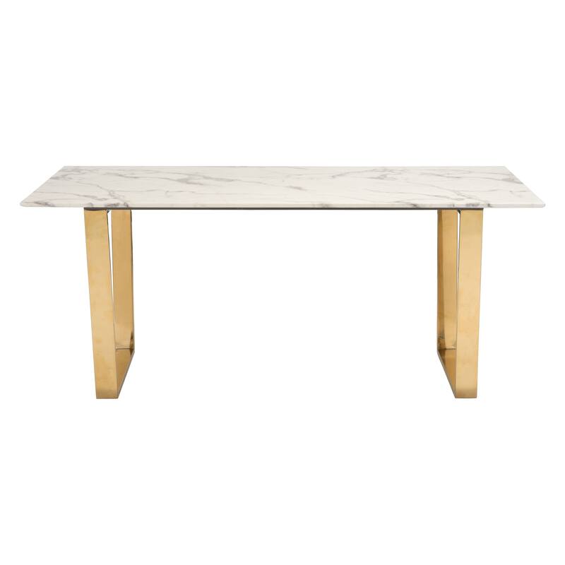 Ben Air Dining Table White & Gold - White/Gold