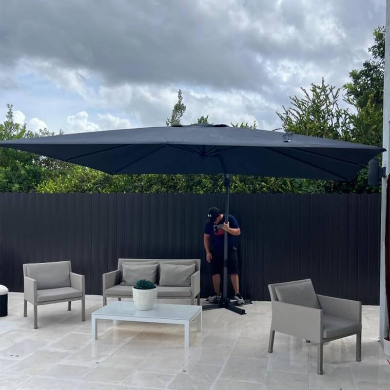 PURPLE LEAF 10 x 13 ft 360 Degree Rotation Patio Umbrella